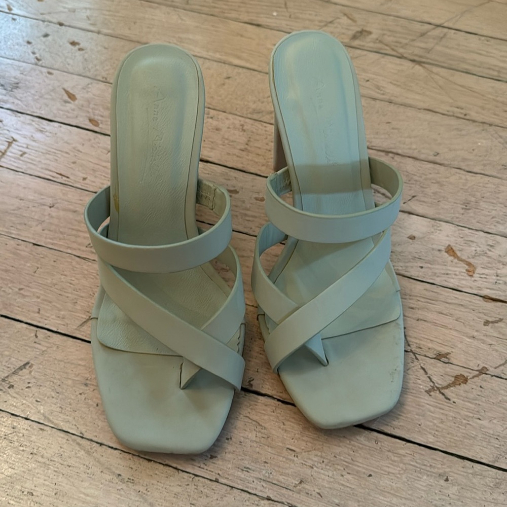 Pale Green Heeled Sandals